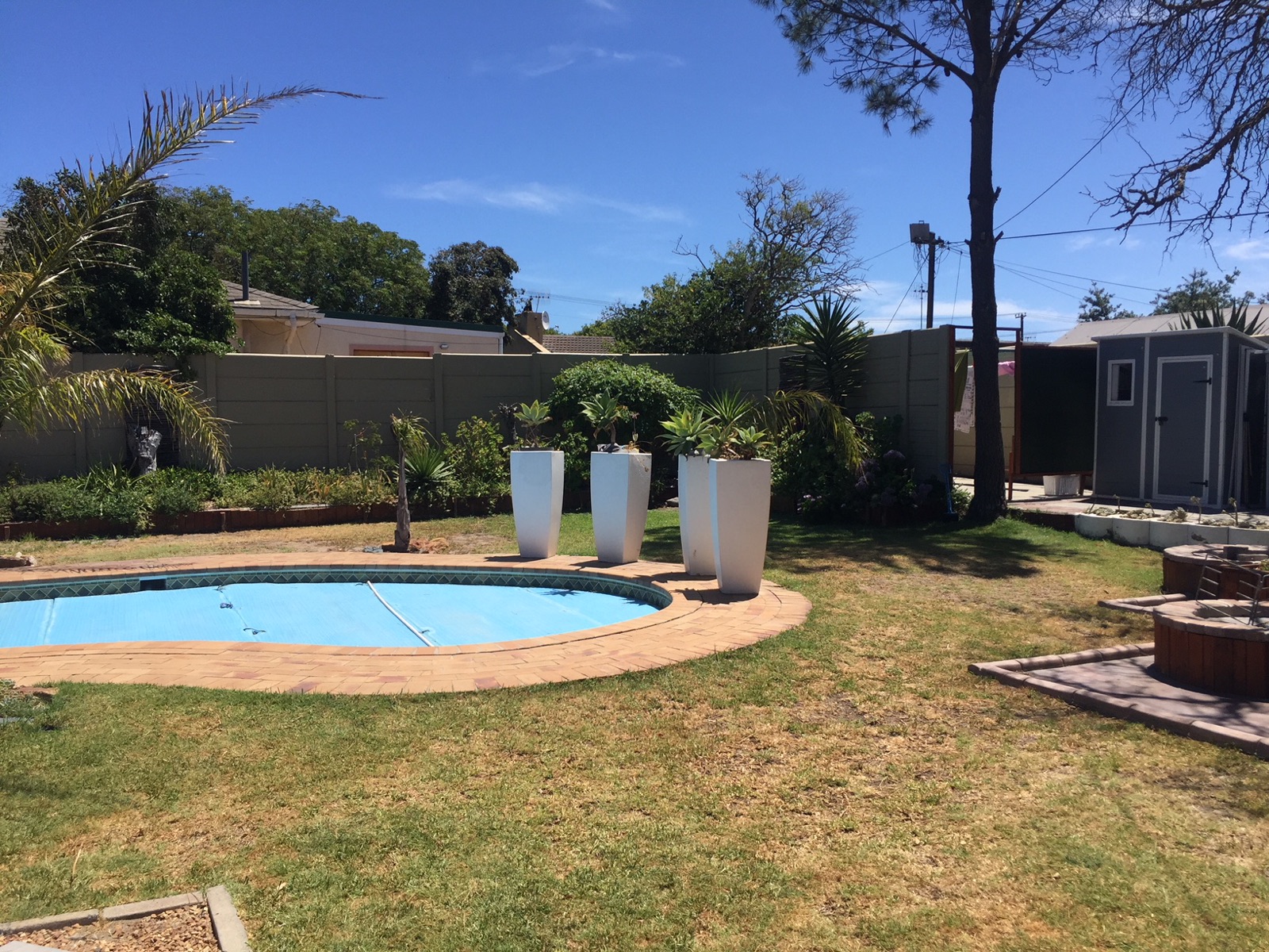 Sunny pool and lawn at Arum Field in Table View
