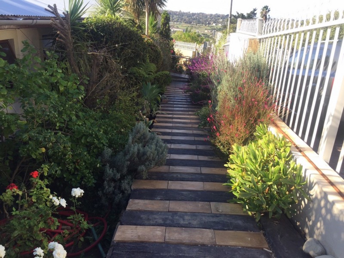 Stone garden steps at Marshrose
